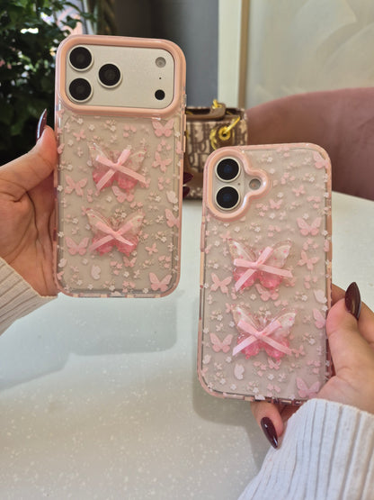 Pink Bow Butterfly  Case