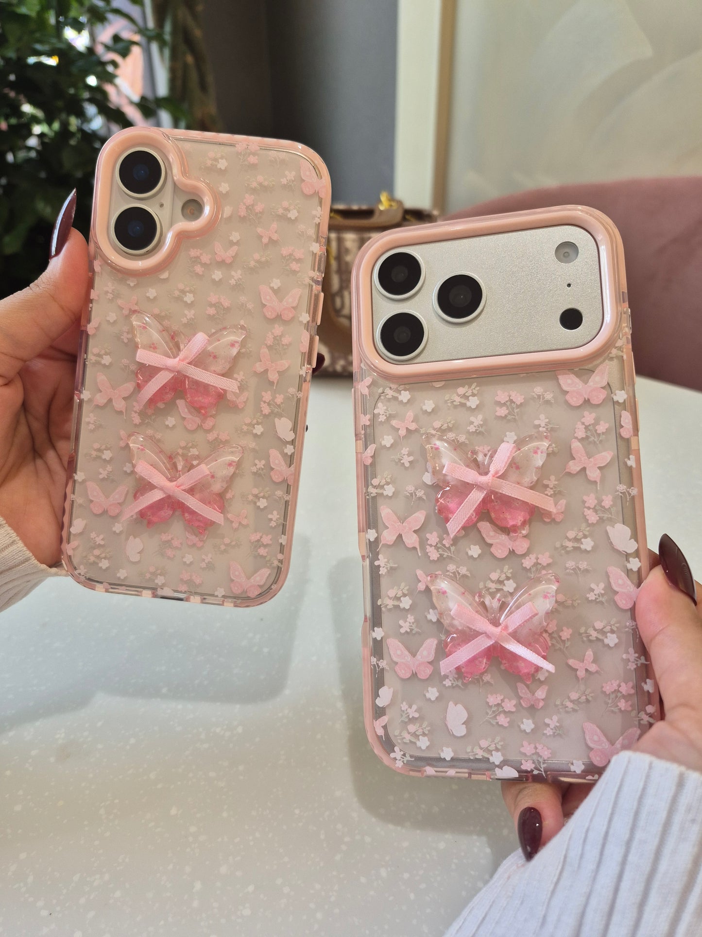 Pink Bow Butterfly  Case