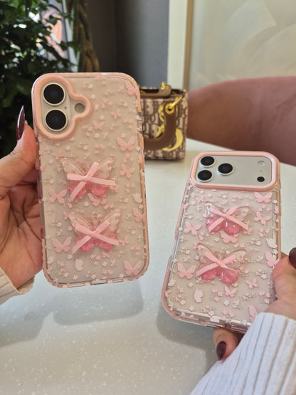 Pink Bow Butterfly  Case