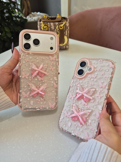 Pink Bow Butterfly  Case