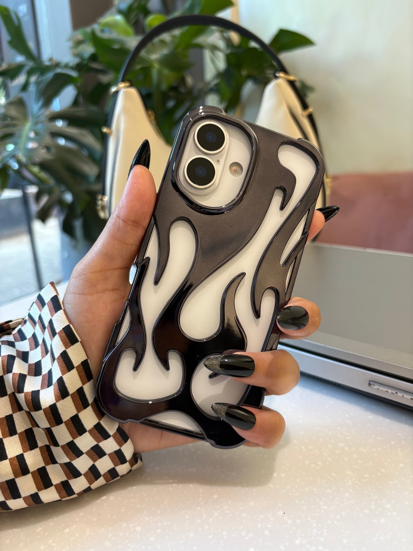 Flame Shaped 3D Plating Hollow Out Breathable Cooling iPhone Case