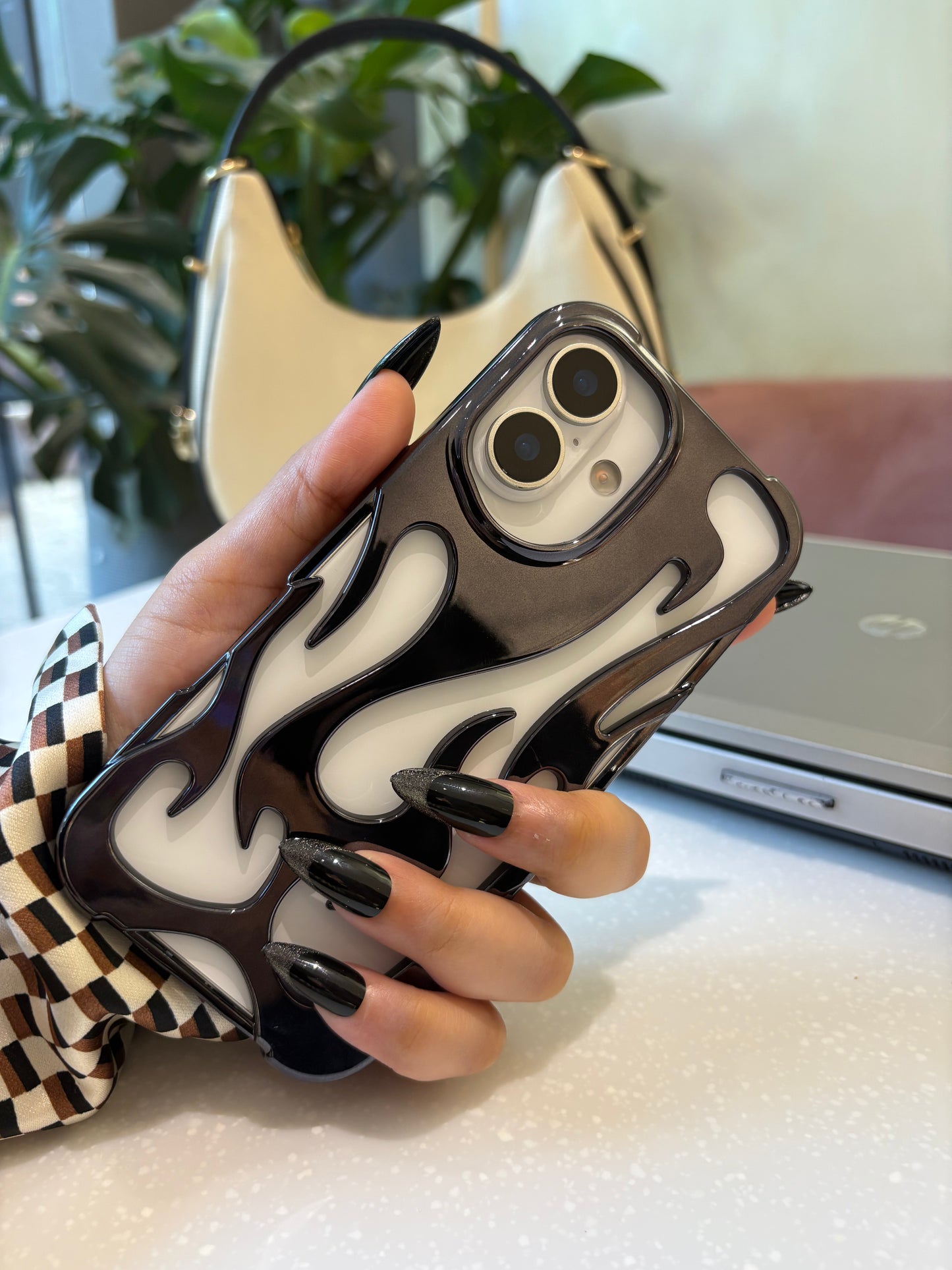 Flame Shaped 3D Plating Hollow Out Breathable Cooling iPhone Case