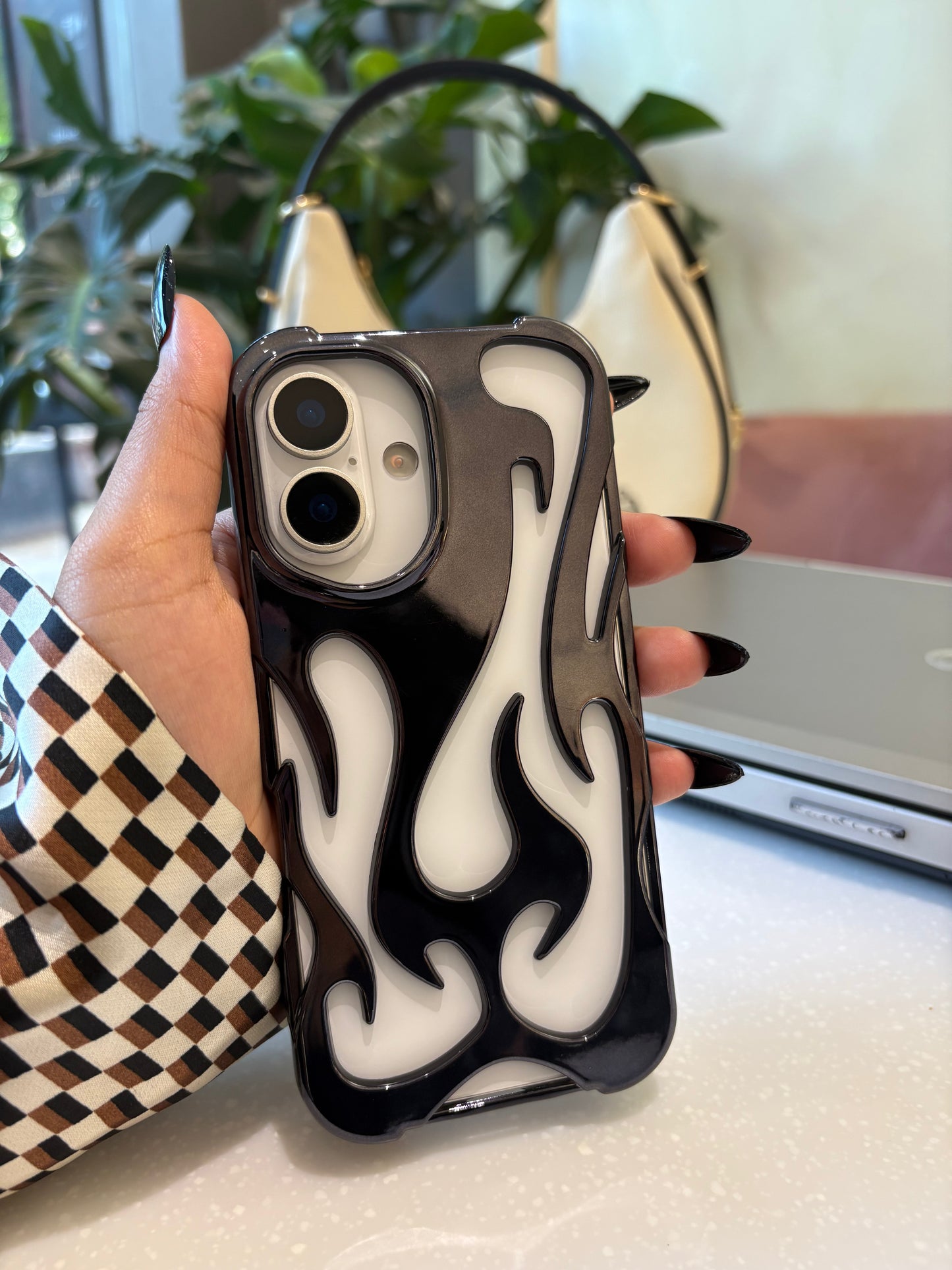 Flame Shaped 3D Plating Hollow Out Breathable Cooling iPhone Case