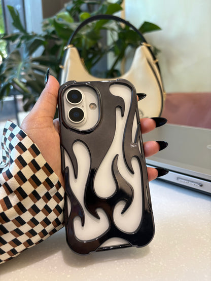 Flame Shaped 3D Plating Hollow Out Breathable Cooling iPhone Case