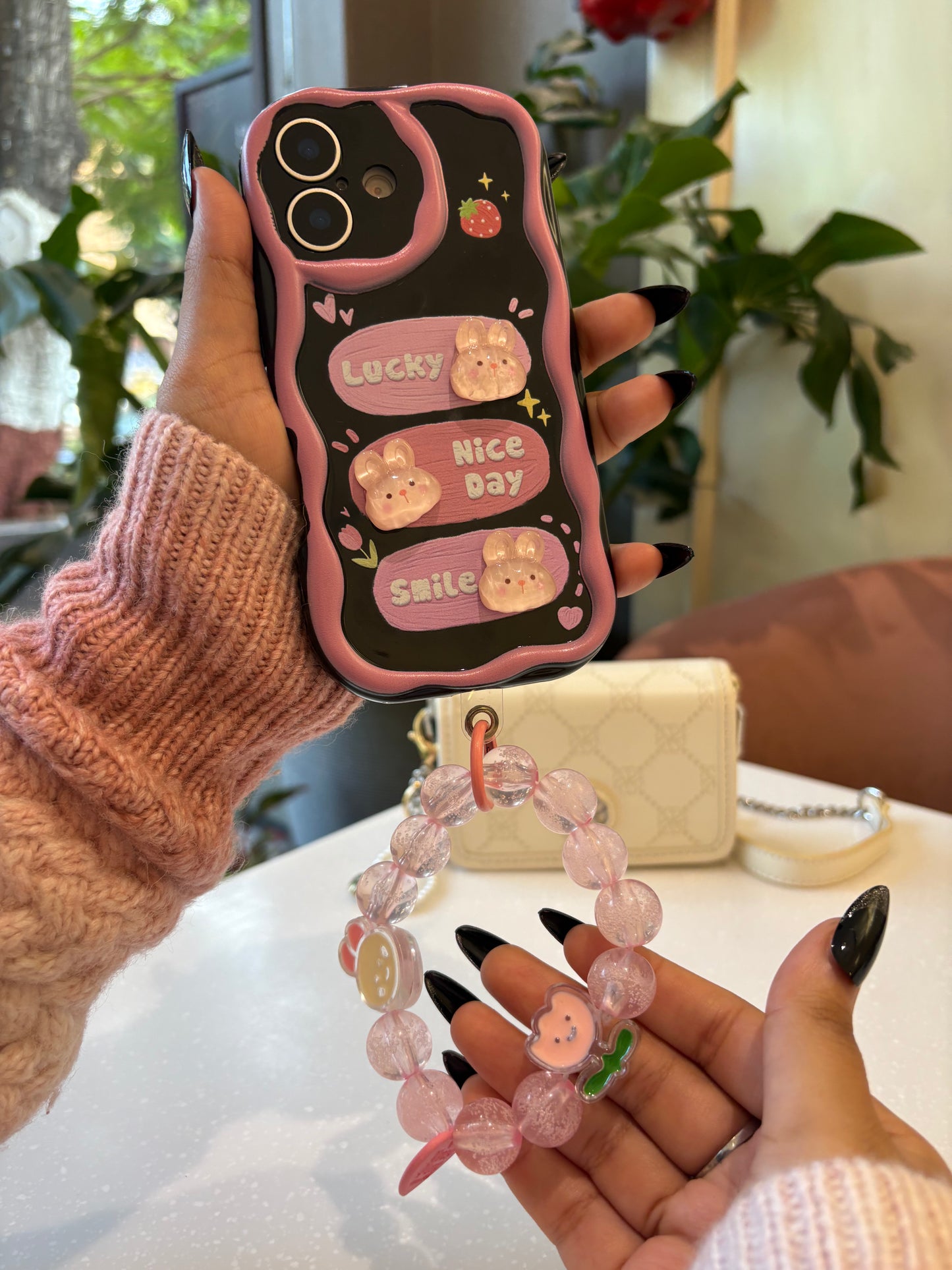 Cute Bunny with Charm Phone Case