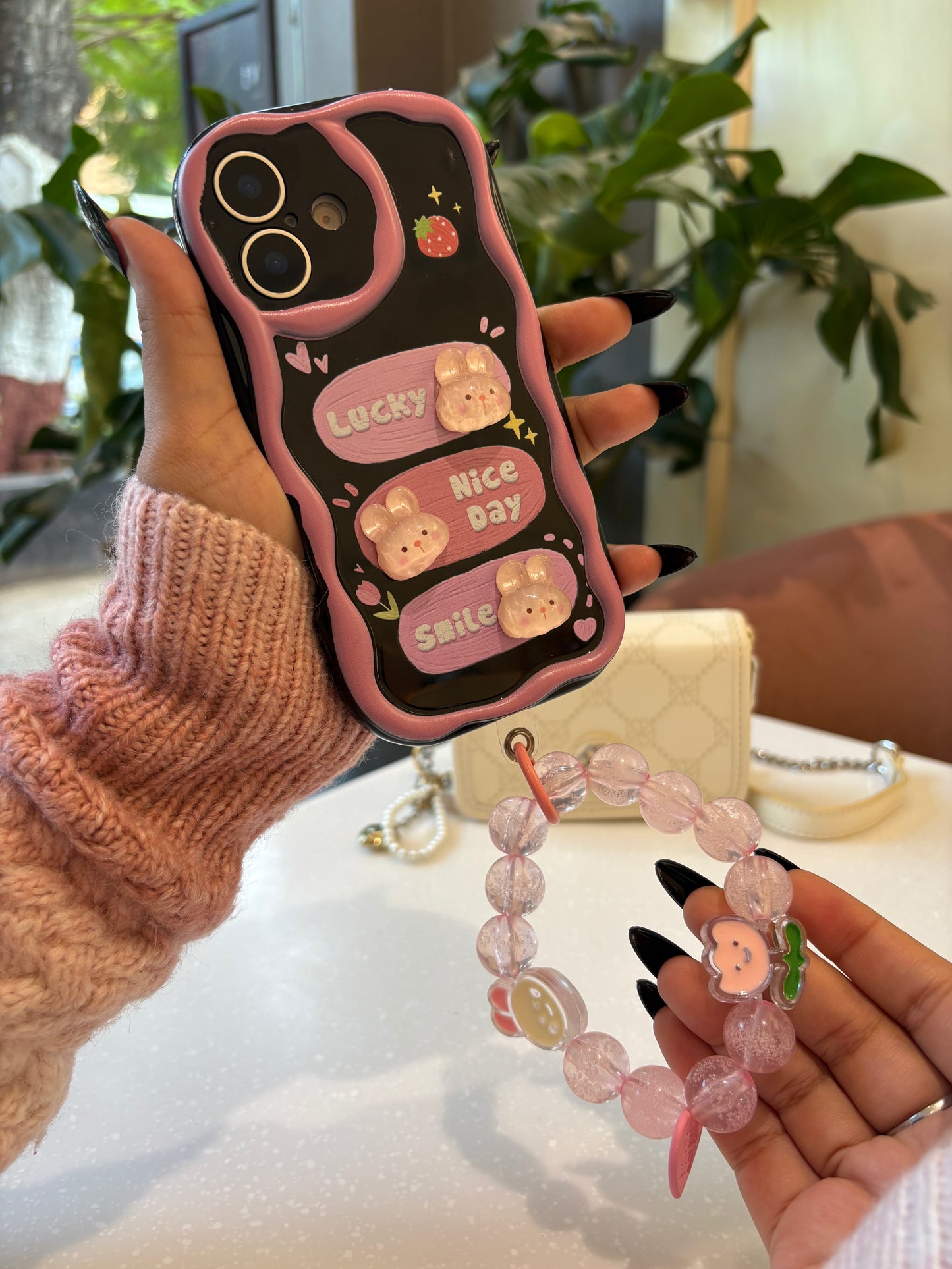 Cute Bunny with Charm Phone Case