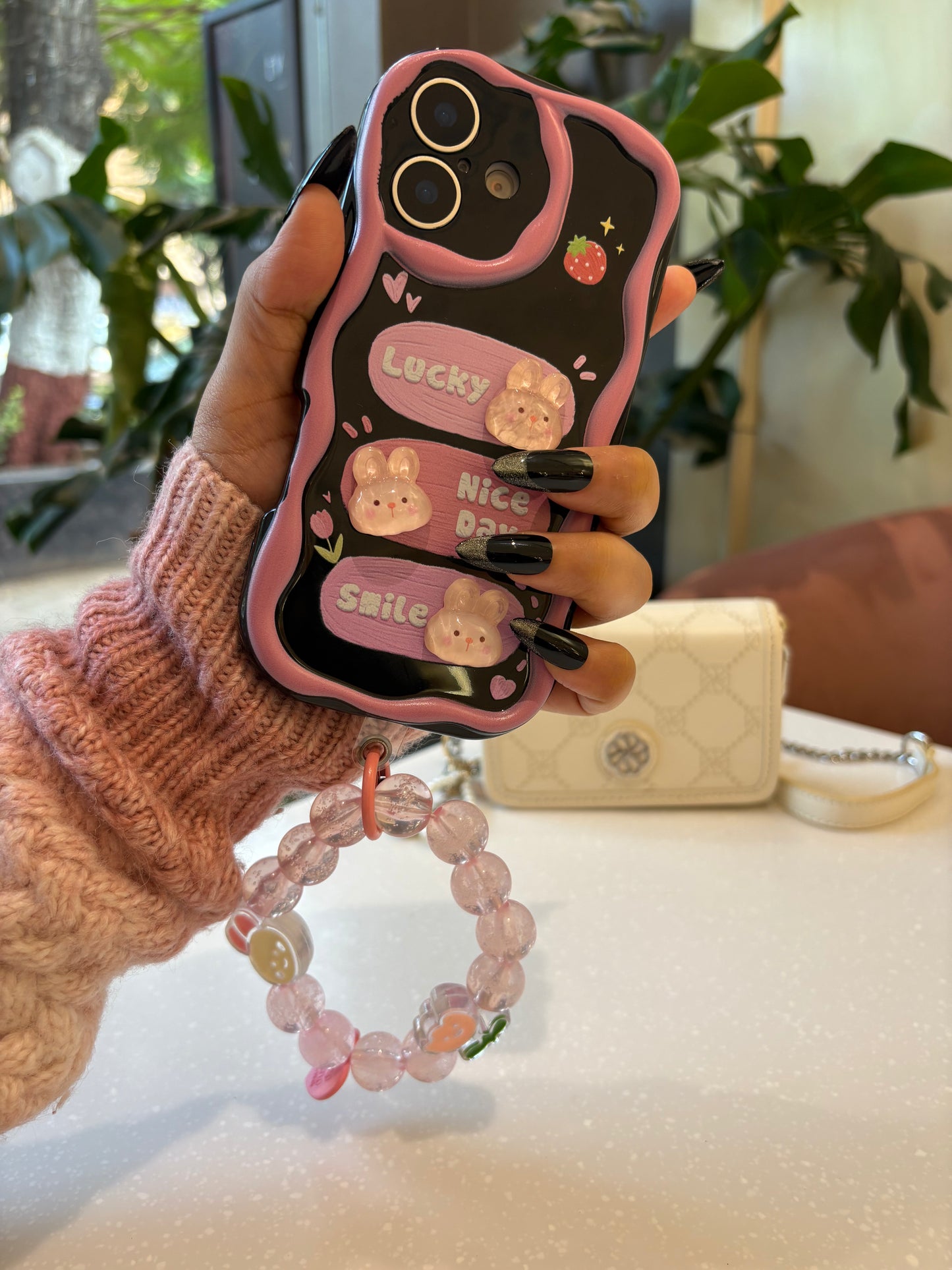 Cute Bunny with Charm Phone Case