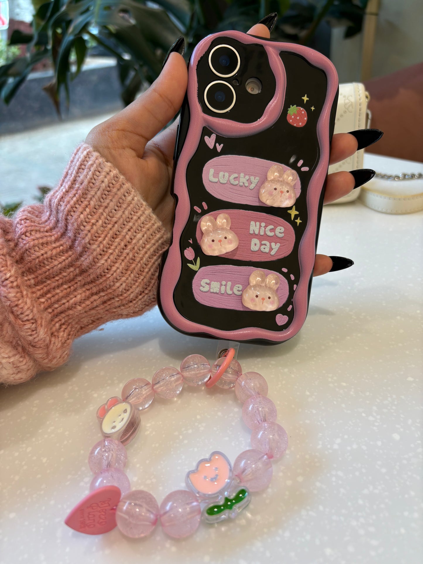 Cute Bunny with Charm Phone Case