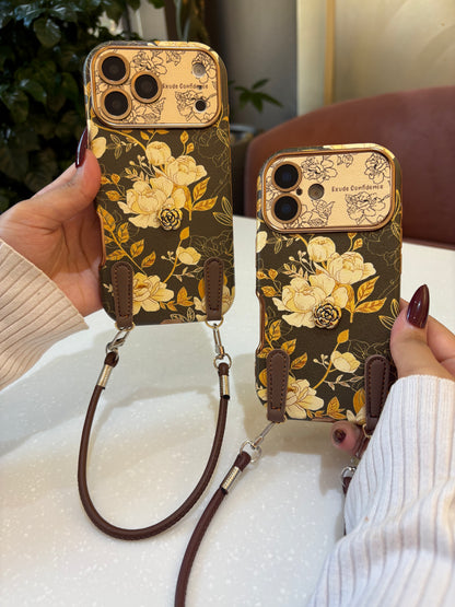 Vintage Camellia Crossbody Case