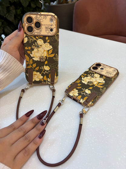Vintage Camellia Crossbody Case