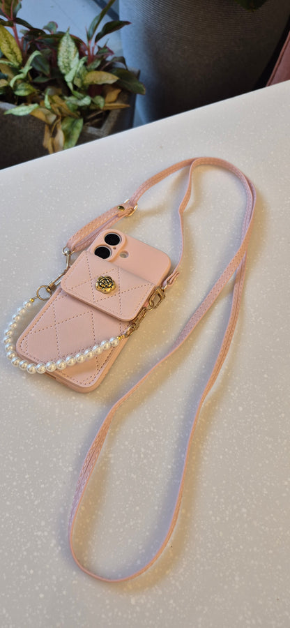 Royal Korean Pearl Pouch Sling iPhone Case