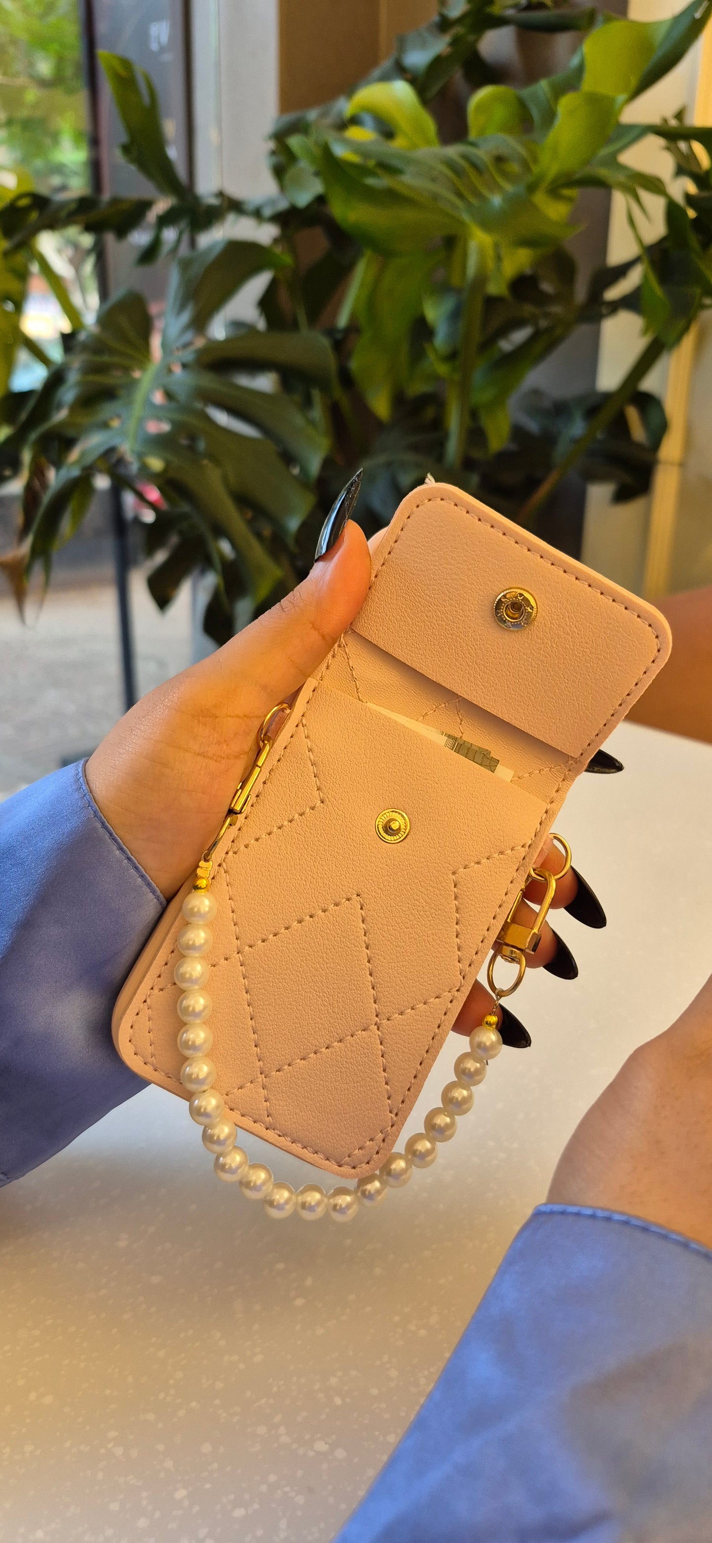 Royal Korean Pearl Pouch Sling iPhone Case