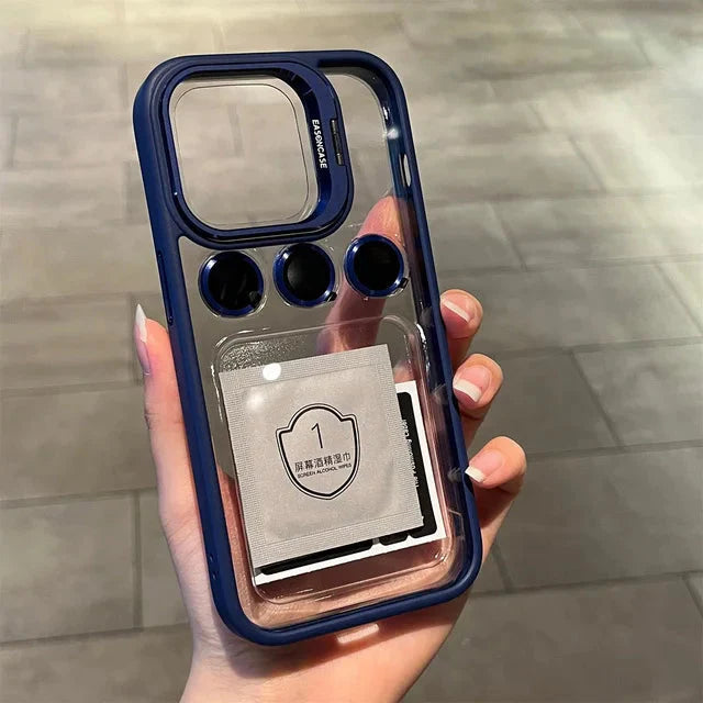 With Lens Film Protect Holder Clear Phone Case (for Men & Women)