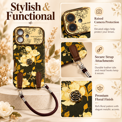 Vintage Camellia Crossbody Case