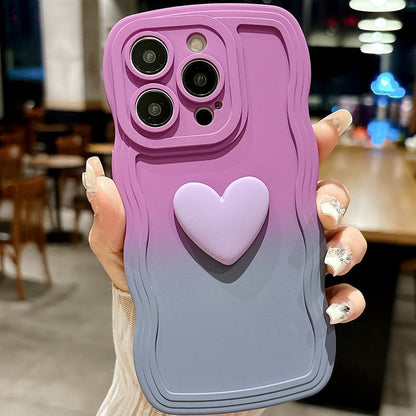 Purple Heart Contrasting Colors - iPhone Case