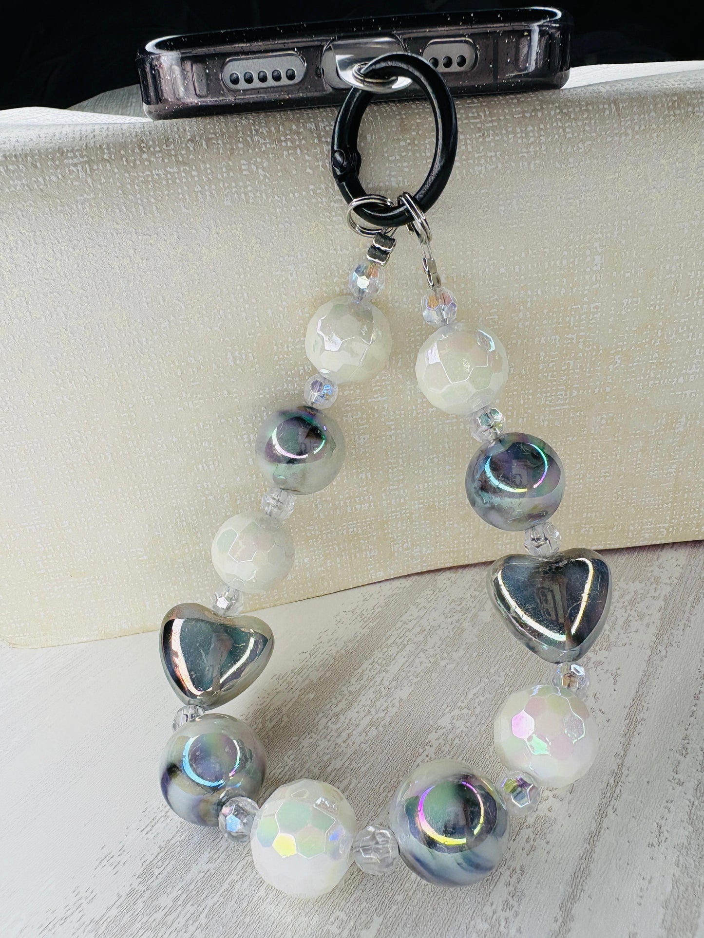 Black Glitter Magnetic MagSafe Case with Charm – iPhone 