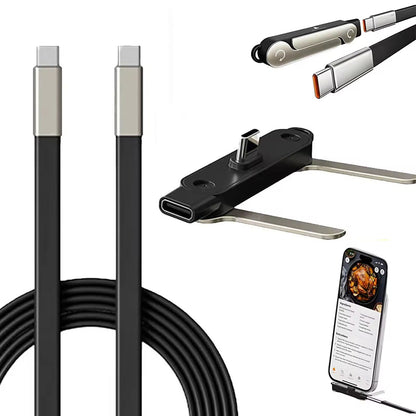 2 in 1 Detachable Fast Charging C-type Cable with Phone Stand