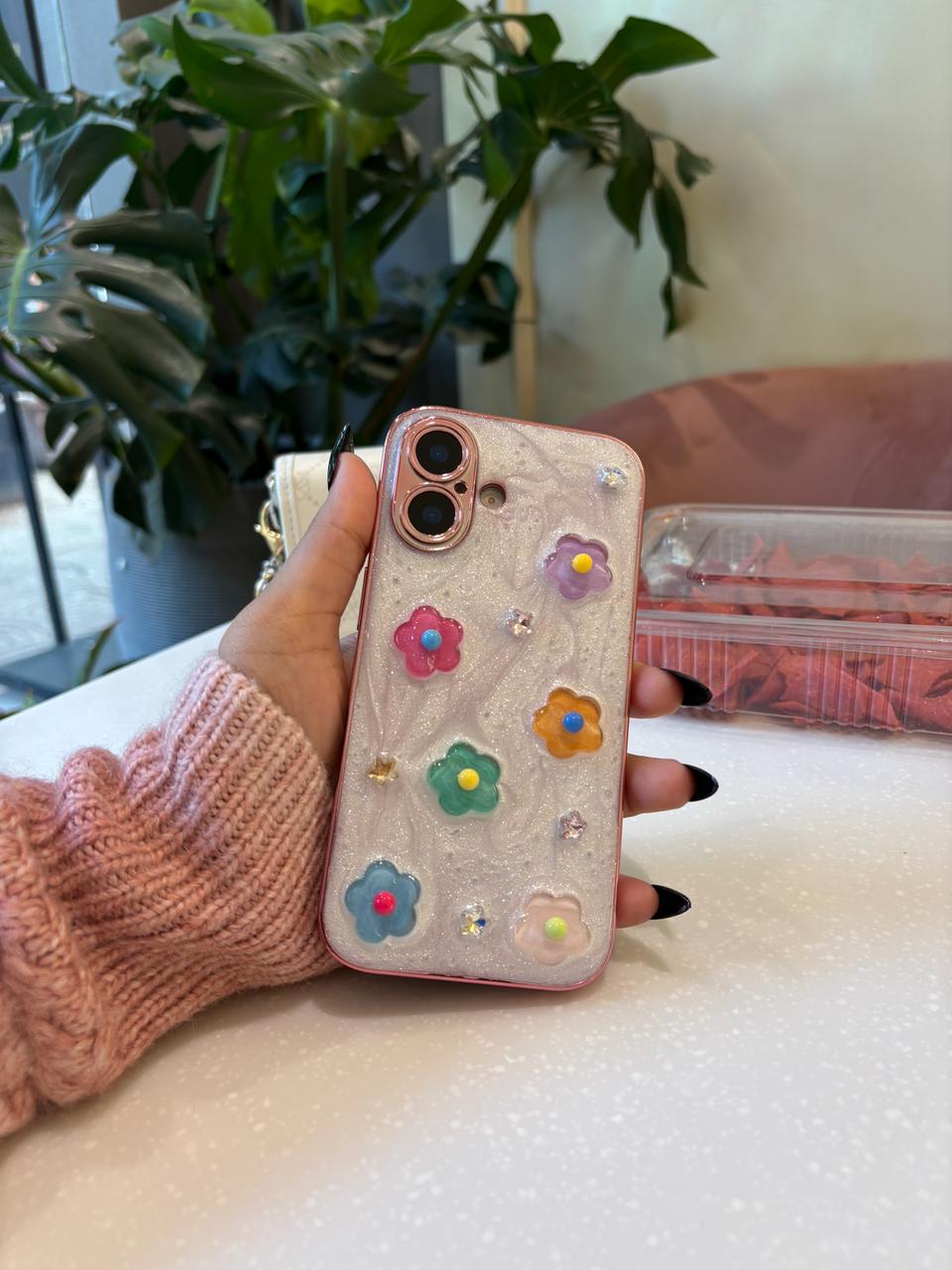 Resin Style Flower Case for iPhone