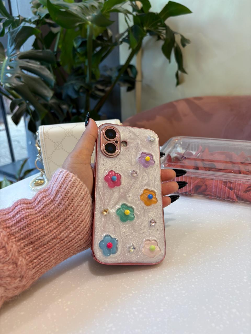Resin Style Flower Case for iPhone