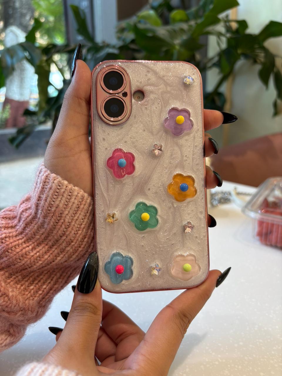 Resin Style Flower Case for iPhone
