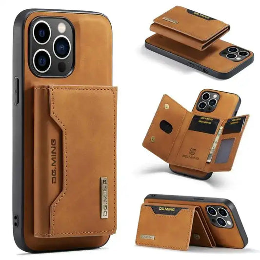High Quality Multifunction Card Slots 2 In 1 Magnetic Fold Wallet Leather Phone Case
