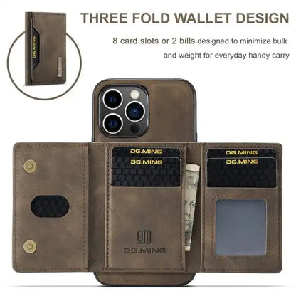 High Quality Multifunction Card Slots 2 In 1 Magnetic Fold Wallet Leather Phone Case