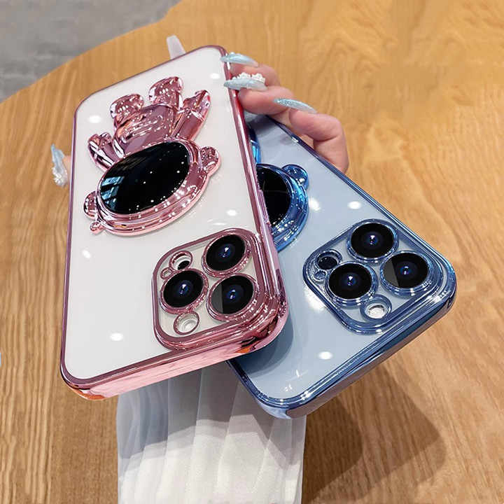 Astronaut Electroplated Phone Case with Lens Protection and Holder (for Men & Women)