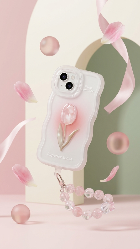 Premium Dual Stand with Charm Tulip iPhone Case