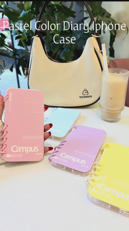 Korean Solid Color Notebook Fashion Phone Case