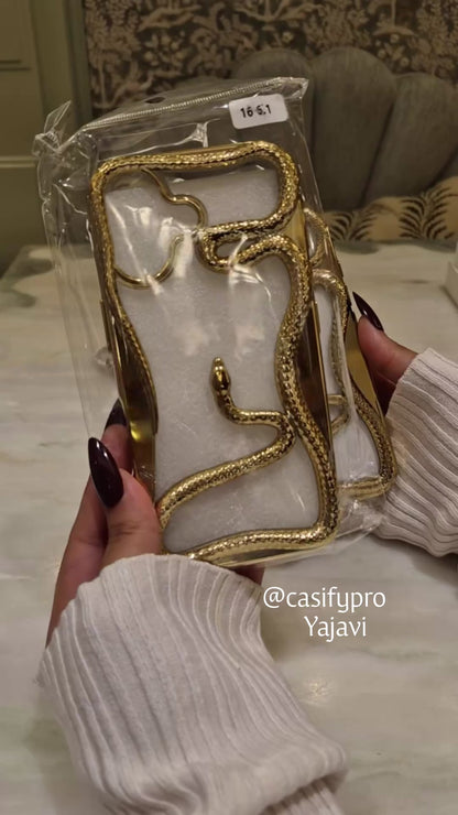 Snake 3D & Electroplated iPhone Case Shockproof Silicone & TPU