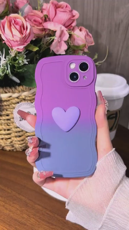 Purple Heart Contrasting Colors - iPhone Case