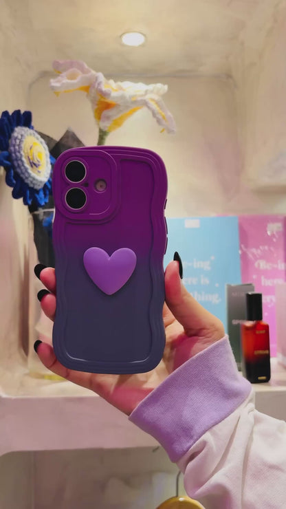 Purple Heart Contrasting Colors - iPhone Case