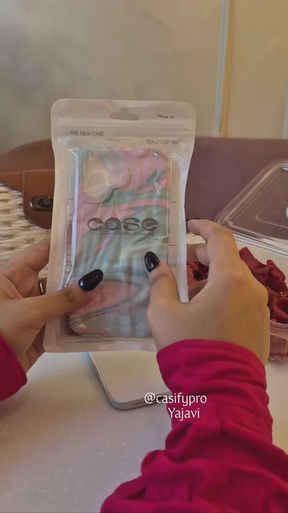 Blue & Pink Wavy Silicon Case for iPhone