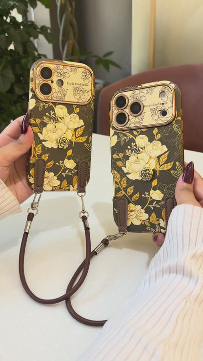Vintage Camellia Crossbody Case