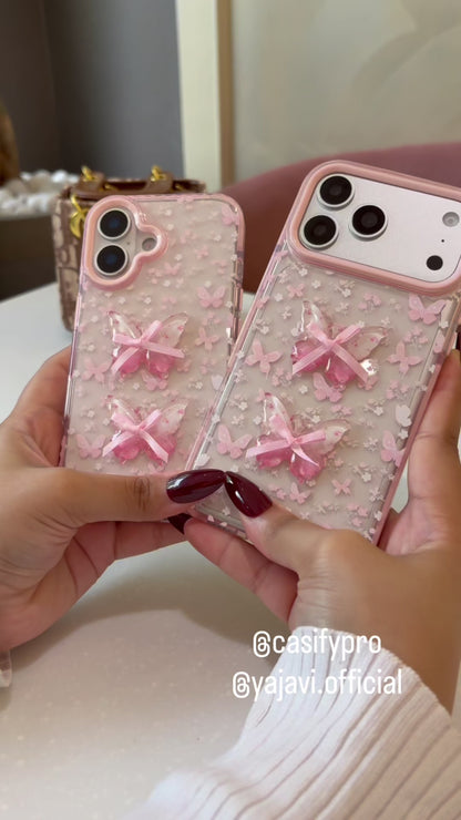 Pink Bow Butterfly  Case