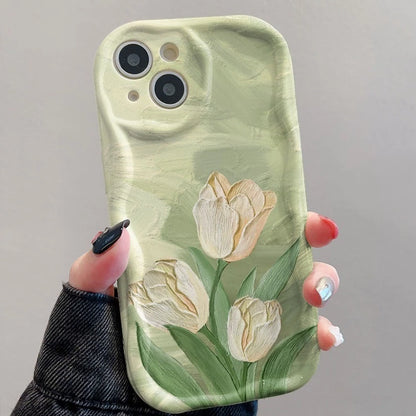 Flower Tulip Shockproof iPhone Case – Stylish Floral Protection