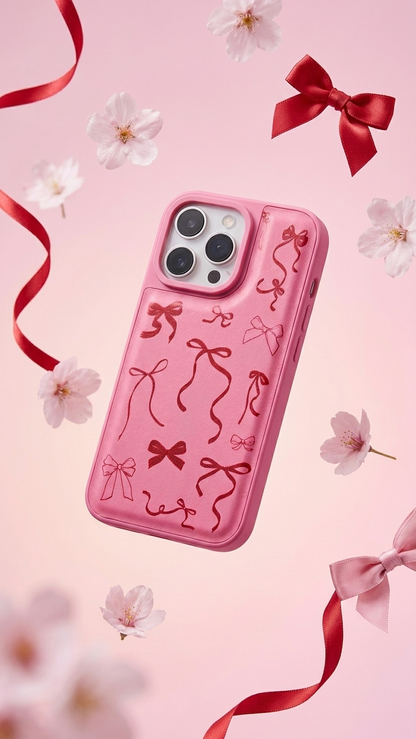 Pink Bow Doodle iPhone Case
